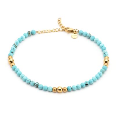 Turquoise natural stone anklet