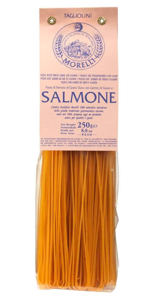 Pasta artigianale Tagliolini al salmone c/germe g.250