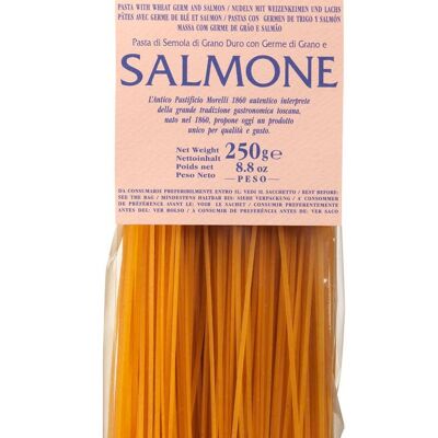 Pasta artesanal Tagliolini con salmón c/germen g.250