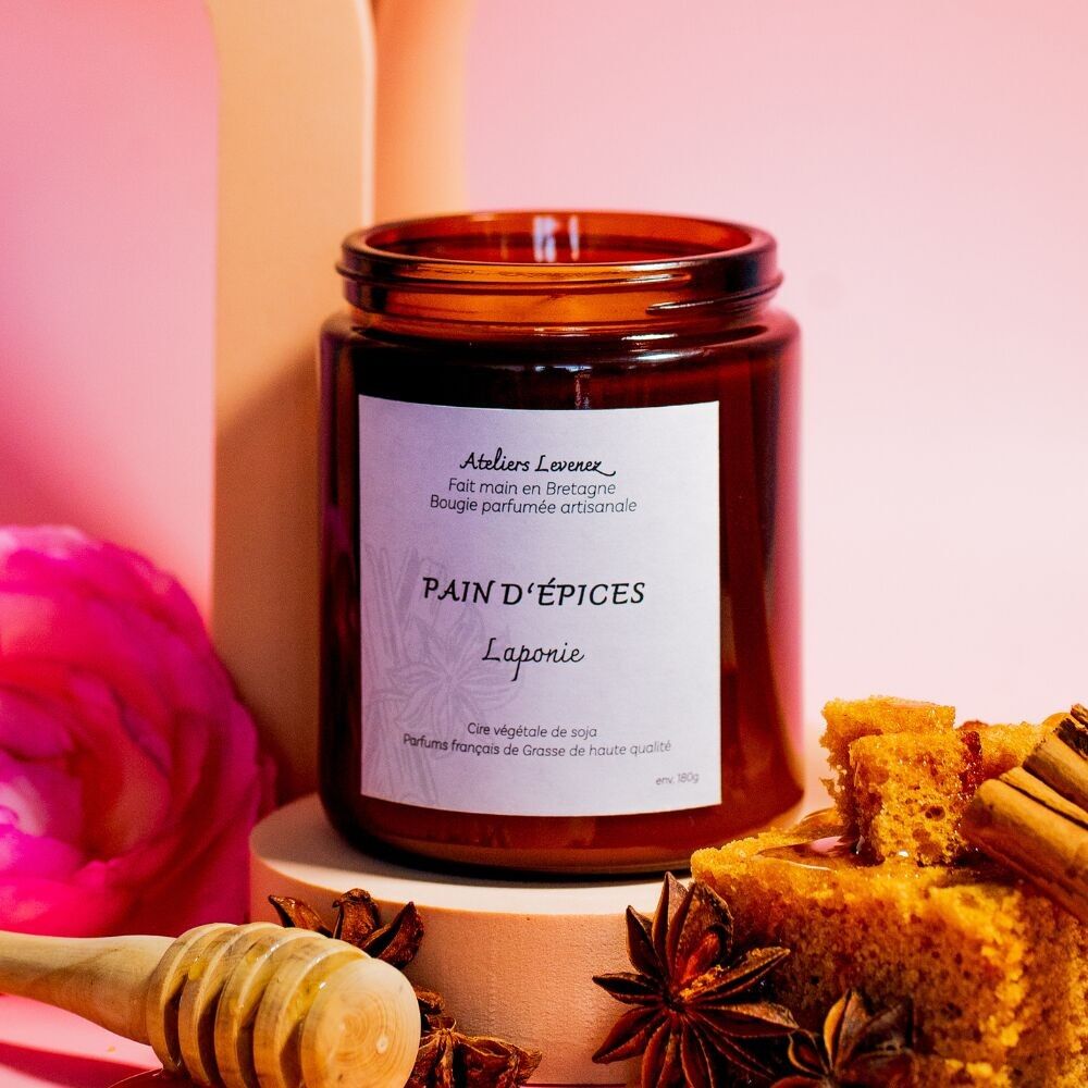 Lebkuchen-Duftkerze im Apothekerglas