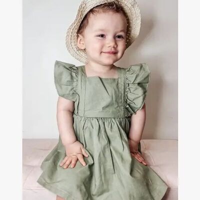 Organic cotton dress with flounce