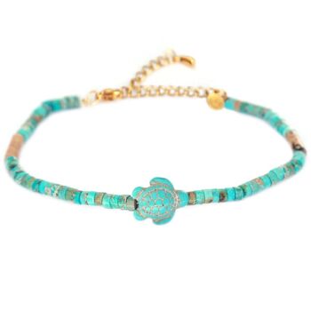 Bracelet de cheville tortue turquoise 1