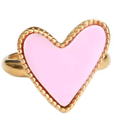 Gold ring dots heart pink
