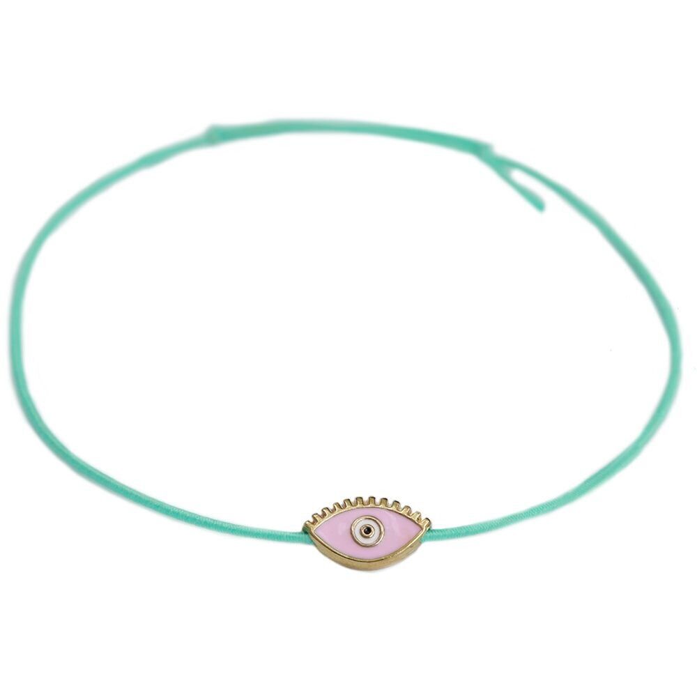 Bracelet de cheville mauvais œil turquoise