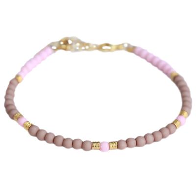 Bracelet de cheville jondal rose tendre taupe