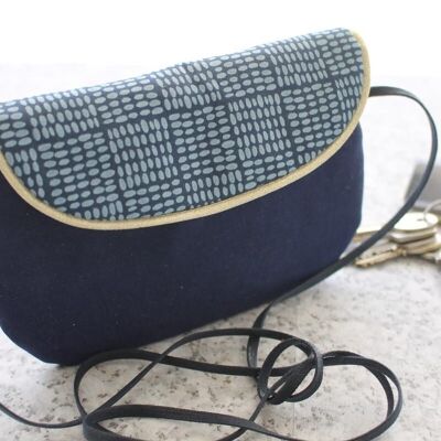 Borsa pochette quadrata blu navy