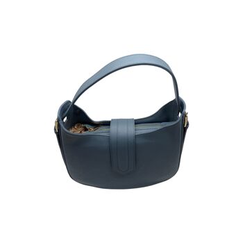 SAC PORTE EPAULE CUIR GRAINE ERICA BLEU JEAN 4