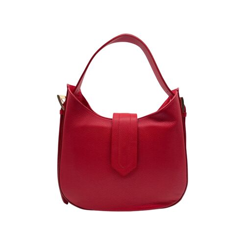 SAC PORTE EPAULE CUIR GRAINE ERICA ROUGE