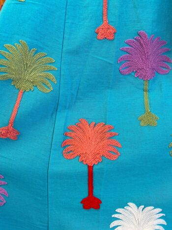 Robe longue en coton brodée de palmiers 4