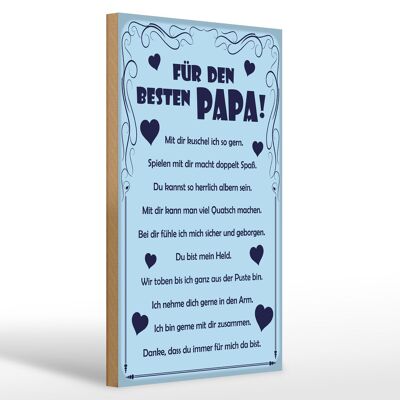 Wooden sign saying 20x30cm For the best dad