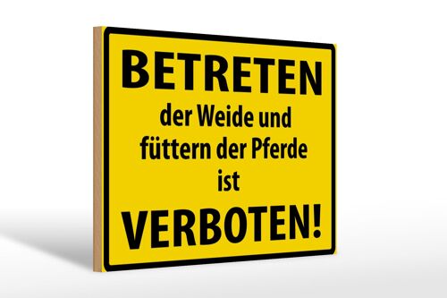 Holzschild Warnschild 30x20cm Betreten der Weide verboten