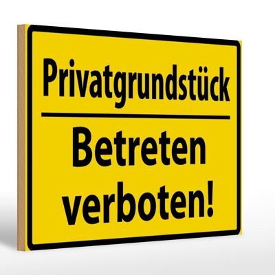 Letrero de madera señal de advertencia 30x20cm entrada privada prohibida