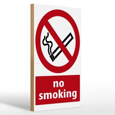 Letrero de madera señal de advertencia 20x30cm No fumar