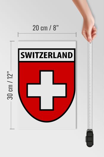 Drapeau en bois 20x30cm Suisse Blason de la Suisse 4