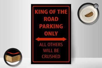 Panneau en bois indiquant 20x30cm Parking King of the Road uniquement 2