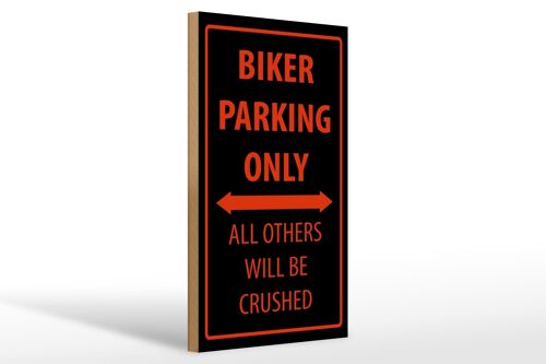 Holzschild Fahrrad 20x30cm Biker parking only