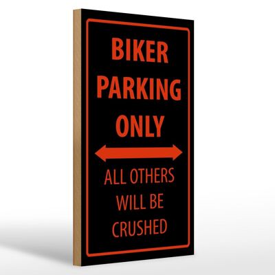 Wooden sign bicycle 20x30cm biker parking only