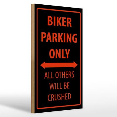 Holzschild Fahrrad 20x30cm Biker parking only