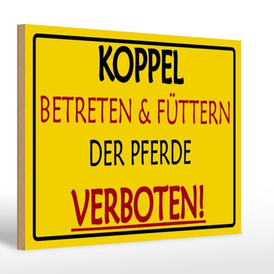 Holzschild Warnschild 30x20cm Koppel Betreten verboten