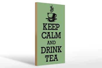 Panneau en bois disant 20x30cm Keep Calm and Drink Tea 1