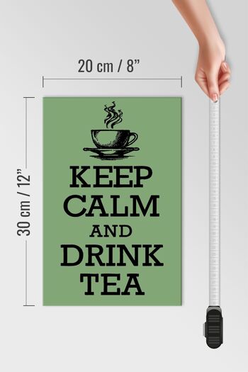 Panneau en bois disant 20x30cm Keep Calm and Drink Tea 4