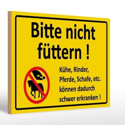 Holzschild Warnschild 30x20cm Bitte nicht füttern