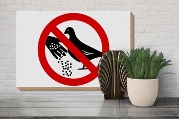 Panneau d'avertissement en bois 30x20cm Ne pas nourrir les pigeons 3
