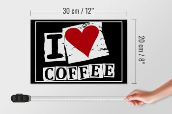 Panneau en bois café 30x20cm I love Coffee (coeur) 4