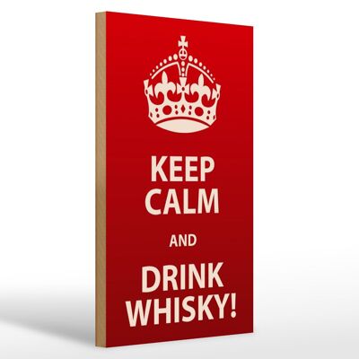 Cartel de madera 20x30cm Keep Calm & Drink Whiskey