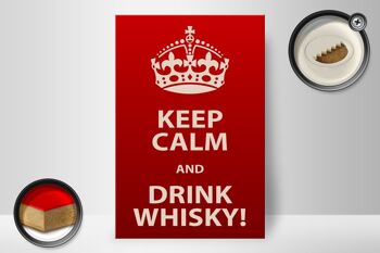 Panneau en bois 20x30cm Keep Calm & Drink Whisky 2