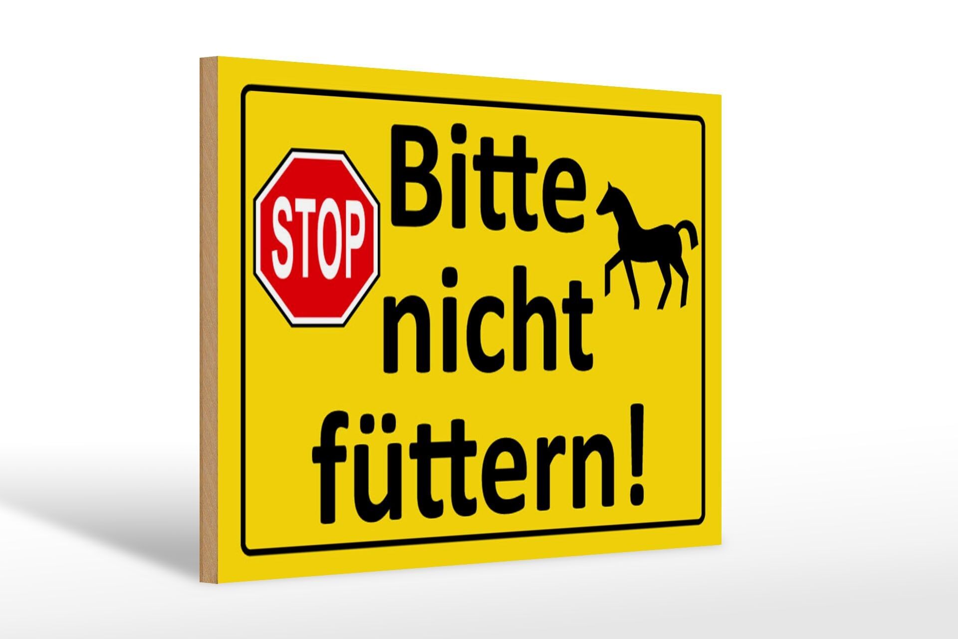 Cartello in legno di divieto 30x20cm Stop Please not feed