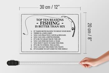 Panneau en bois pêche 30x20cm Top 10 raisons de pêcher c'est mieux 4