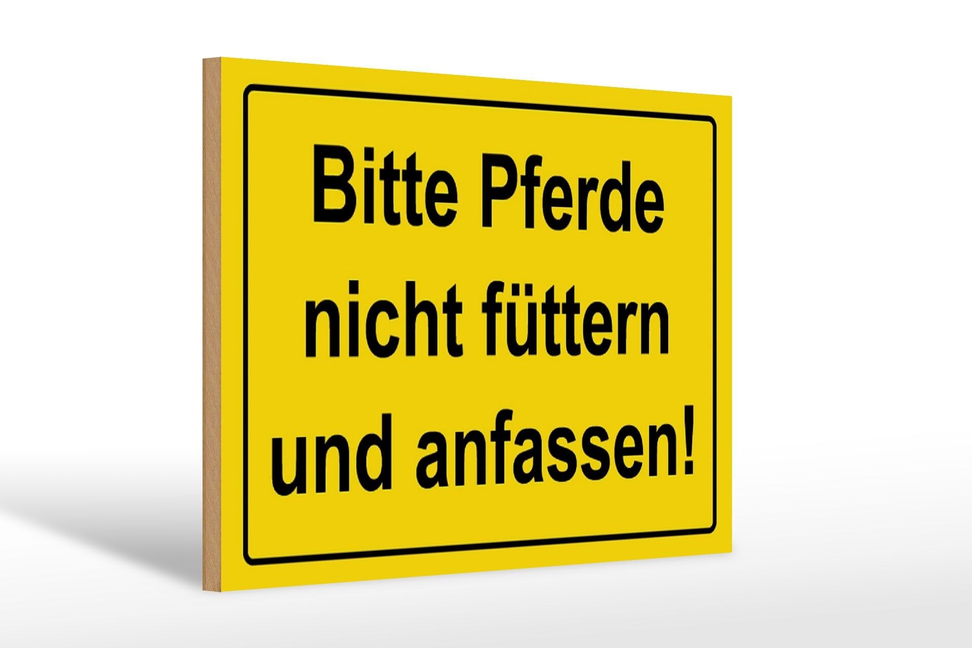 Cartello in legno con nota 30x20 cm Si prega di non dare da mangiare ai cavalli