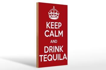 Panneau en bois 20x30cm Keep calm and Drink Tequila 1