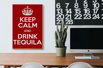 Panneau en bois 20x30cm Keep calm and Drink Tequila 3