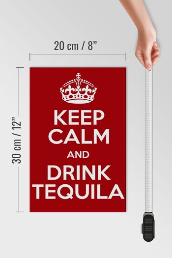 Panneau en bois 20x30cm Keep calm and Drink Tequila 4