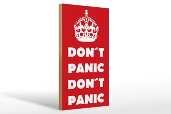 Panneau en bois disant 20x30cm Don't Panic, pas de panique 1