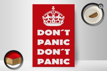 Panneau en bois disant 20x30cm Don't Panic, pas de panique 2