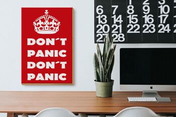 Panneau en bois disant 20x30cm Don't Panic, pas de panique 3