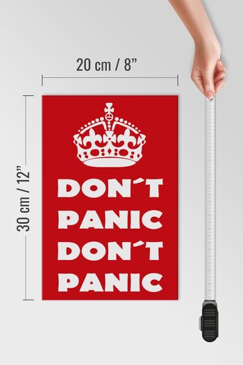 Panneau en bois disant 20x30cm Don't Panic, pas de panique 4