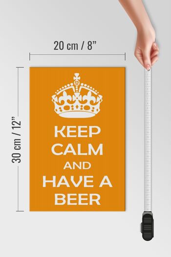 Panneau en bois disant 20x30cm Keep Calm and have a beer 4