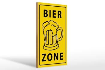 Panneau en bois 20x30cm zone de bière cadeau drôle 1