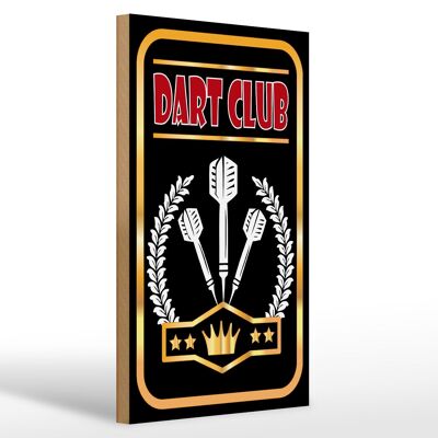 Cartello in legno Dart Club 20x30 cm Re gioco di freccette regalo divertente