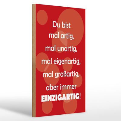 Holzschild Spruch 20x30cm Du bist Einzigartig