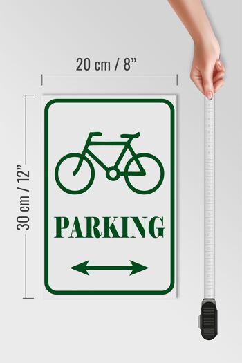 Panneau en bois signalétique 20x30cm parking vélo blanc-vert 4