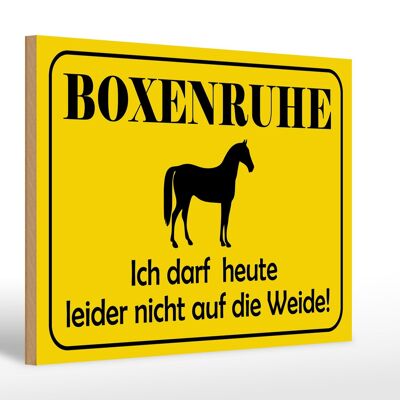 Cartello in legno 30x20 cm avviso scatola riposo non al pascolo cavallo