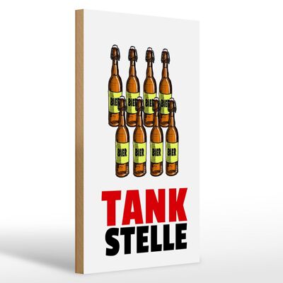 Wooden sign 20x30cm gas station (beer bottles)