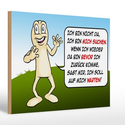 Holzschild Spruch 30x20cm Bin nicht da bin mich suchen