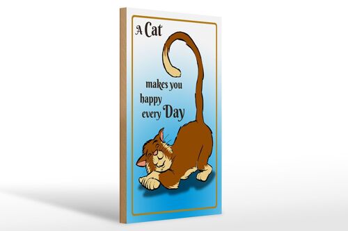 Holzschild Spruch 20x30cm A cat makes you happy every day
