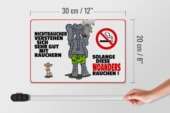 Panneau en bois indiquant 30x20cm Les non-fumeurs s'entendent très bien avec les fumeurs 4